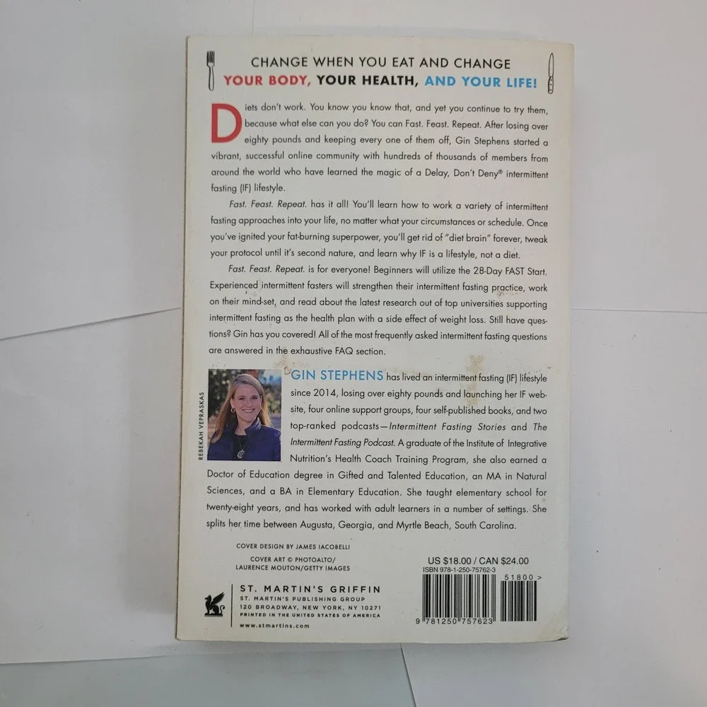 St. Martins Griffin Fast Feast Repeat Book Gin Stephens Intermittent Fasting